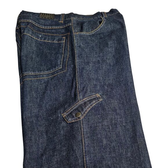 Barcode Jeans Y2K Baggy Wide Leg Denim 32x34 Cargo Stash Pocket Streetwear Skate - Picture 4 of 12